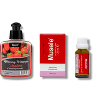 Caas Çilek Aromalı Isıtıcılı Masaj Yağı 100 Ml + Musele Kadınlara Özel Damla
