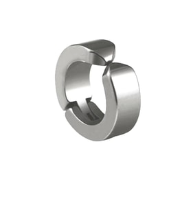 Erkek Küpesi - 1 Adet Çelik Kıstırmalı Küpe Paslanmaz Atmaz Çelik Gümüş Renk Küpe