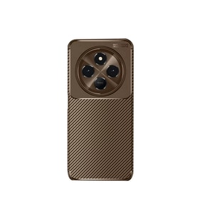 Redmi 14C Kılıf Auto Focus Karbon Kapak - Kahverengi