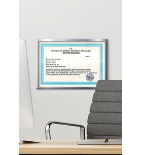 A4 Çerçeve Ucuz 21x30 Sertifika Evrak Diploma Belge Fotoğraf Çerçevesi Duvara Asılabilir Ofis Özc Boş Belge Gümüş