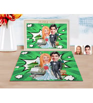 BK Gift Kişiye Özel Evleniyoruz Karikatürlü 1000 Parça Profesyonel Puzzle-1