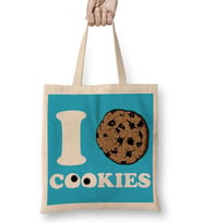 Cookie Monster Kurabiyeleri Severim Kurabiye Canavarı Bez Çanta Uzun Saplı