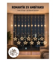 Mey İthalat® İç Mekan Uyumlu Yıldız Peri Led Perde 3x3 Metre Yeni Nesil
