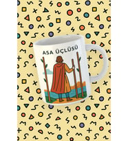 Kartura Koleksiyonu – Tarot Asa Üçlüsü Kartı Özel Tasarım Kupa Bardak (Beyaz)