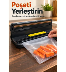 Vakum Paketleme Makinesi Sürgülü Kesicili Poşet Kapatma Cihazı