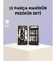 Paslanmaz Çelik Çok Fonksiyonlu 12 Manikür Seti