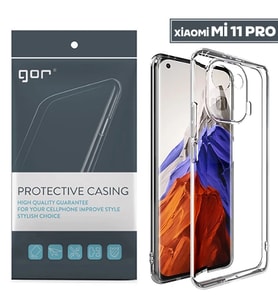 GOR Xiaomi Mi 11 Pro Kılıf Kamera Korumalı Şeffaf Silikon Kılıf-(5775) - SSSSSS7767-7278