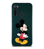 Xiaomi Redmi Note 8 Soft Premier Kapak Mickey Mouse-D Tasarımlı Silikon Kılıf - Yeşil (Şeffaf)