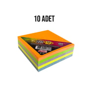 NotYaz 75x75 250 Yaprak 5 Renk Yapışkanlı Not Kağıdı 10 Paket