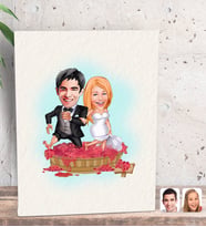 BK Gift Kişiye Özel Evleniyoruz Karikatürlü Dekoratif Mini Kanvas Tablo 15x20cm-10