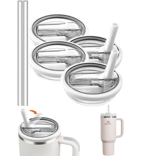 2 Adet Flip Pipetli Kapak – Stanley Quencher ile Uyumlu 40 Oz – Sızdırmaz Kapak + 2 Pipet – Beyaz Renk