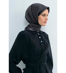 Armine Saf İpek Twill Eşarp-2026 İlkbahar-Yaz- 95480D (Siyah)