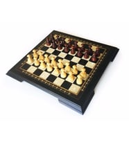 Helena Wood Art Masif Ahşap Koyu Dama Takımı 42 cm Kahve-50mm