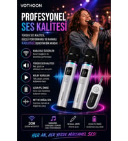 Kablosuz Karaoke Çift Mikrofon 6.5 mm Sahne Parti Düğün Aktivite Amfi Hoparlör