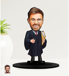 Kişiye Özel Avukatlar  Günü Hediyesi   Kadın Avukat Karikatürlü  Mdf Biblo (Çok Renkli)