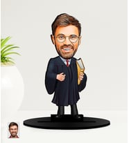 Kişiye Özel Avukatlar  Günü Hediyesi   Kadın Avukat Karikatürlü  Mdf Biblo (Çok Renkli)
