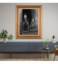 Altın Varaklı Paspartulu Çerçeveli  Tablo nat1499