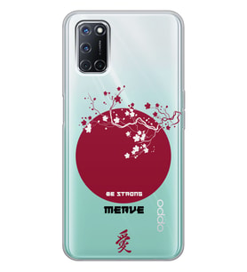 Oppo Sakura Strong Tasarımlı Şeffaf Telefon Kılıfı