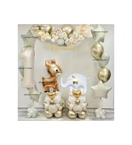 RETRO KREM RENK CEYLAN FİL KONSEPT BALON ZİNCİR SET