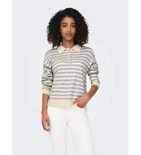 ONLY Bayan Polo Yaka Sweatshirt 15356689 (Bej)