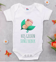 BK Kids İsimli Hoş Geldin Bebek Tasarımlı Beyaz Bebek Body Zıbın-8