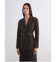 LCW Vision Kahverengi Beli Kemerli Kadın Blazer Ceket