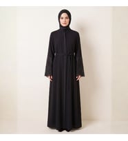 Mevlana Kesim Sündüs Asil Dantel Ferace – Hem Kuşaklı Hem Fermuarlı Özel Tasarım