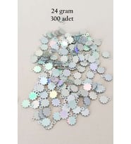 Oya Abiye Bileklik Kolye Pleksi Metalik Plastik Pul Gümüş Renk 24 gram 300 adet - BNC578