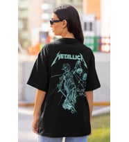 Metallica Rock Metal Sırt Baskılı Unisex Oversize Müzik Grubu Tişört