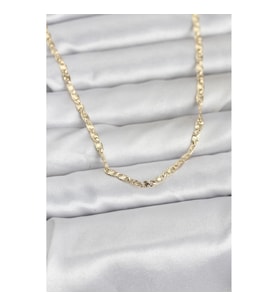 Mey İthalat® CM 14K Gold Renk Lazer Zincirli Model 60 cm Kadın Kolye