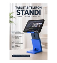 Ayarlanabilir Tablet & Telefon Standı Yükseklik Ayarlı Masaüstü Stand Kaymaz Taban Ergonomik Tutucu