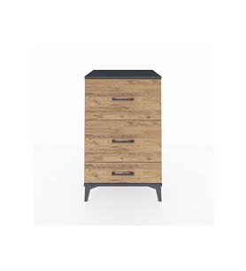 Hyperion Komodin 3 Çekmeceli 60x44x96 Antrasit-Çam