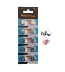 Oyuncak Pili Ag13 Lr44 Sr44 A76 1.5v Alkalin Pil Wılkınson 10 lu 1 Paket (Renksiz)