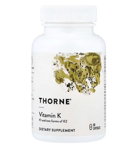 THORNE (Ösg Özel Sporcu Gıdaları) Vitamin K Vitamins K1 and K2 (as MK-4 and MK-7) 60 Capsul.Orj Usa.58.