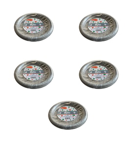 Roll-Up Kullan At Renkli Gri Parti Davet Plastik Tabak - 22 Cm. - 25 Adetlik 5 Paket