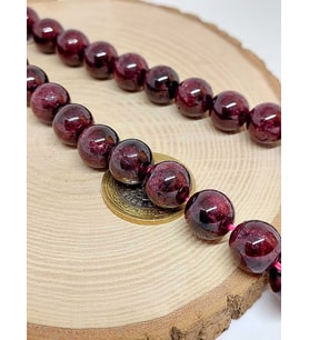 Lal (Garnet – Granat ) Taşı YARIM Dizi 12mm (18cm uzunluğundadır)