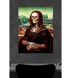 Iskelet Mona Lisa Ahşap Poster (27x18)