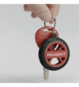 Peugeot Jant/Lastik Detaylı Motosiklet Anahtarlığı