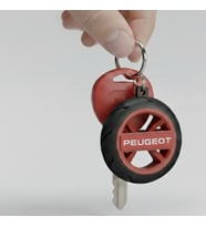Peugeot Jant/Lastik Detaylı Motosiklet Anahtarlığı