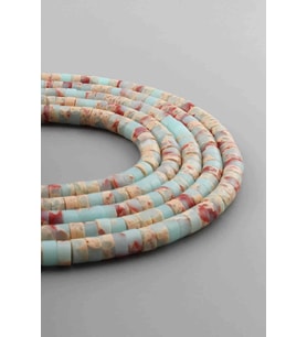 Agalmatolite Doğal Taş Parlak Açık Mavi Dore Kesim 6x3mm Dizi [AA]