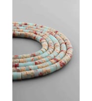 Agalmatolite Doğal Taş Parlak Açık Mavi Dore Kesim 6x3mm Dizi [AA]