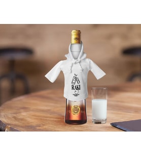 BK Gift Kişiye Özel Mini Beyaz İçki Şişesi Tişörtü , Ev Bar Dekoru, Rakı, Rakı Şişesi Tişörtü, Ev Barı-10