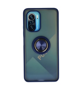 Xiaomi Redmi K40 Kılıf Montreal Yüzüklü Silikon Kapak - Lacivert