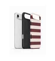 iPhone 17 Air Vorian Çift Katmanlı Kılıf Plum Cream Stripe