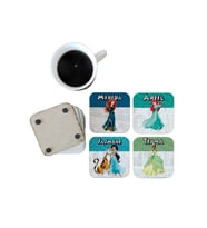 Ghostbastır Design Disney Prensesleri Dekoratif Ahşap Bardak Altlığı Seti 0108