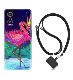 General Mobile GM 21 Pro GM 22 Pro Plus Kılıf Boyun Askılı Silikon Queen Flamingo 1748