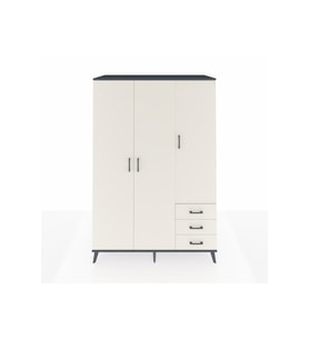 Kronos Dolap 6 Raflı 3 Çekmeceli Tek Askılı 132x59x195 Antrasit-Aytaşı/Aytaşı