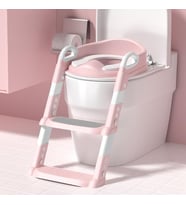 Pembe Merdivenli Çocuk Klozet Tuvalet Eğitimi Aparatı (Çok Renkli)