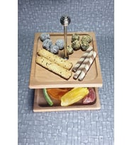 Kozawoodart Ahşap Katlı Kurabiyelik Kare