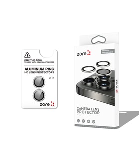 Apple iPhone 17 Uyumlu Zore CL-12 Premium Safir Parmak İzi Bırakmayan Anti-Reflective Kamera Lens Koruyucu (Gümüş)